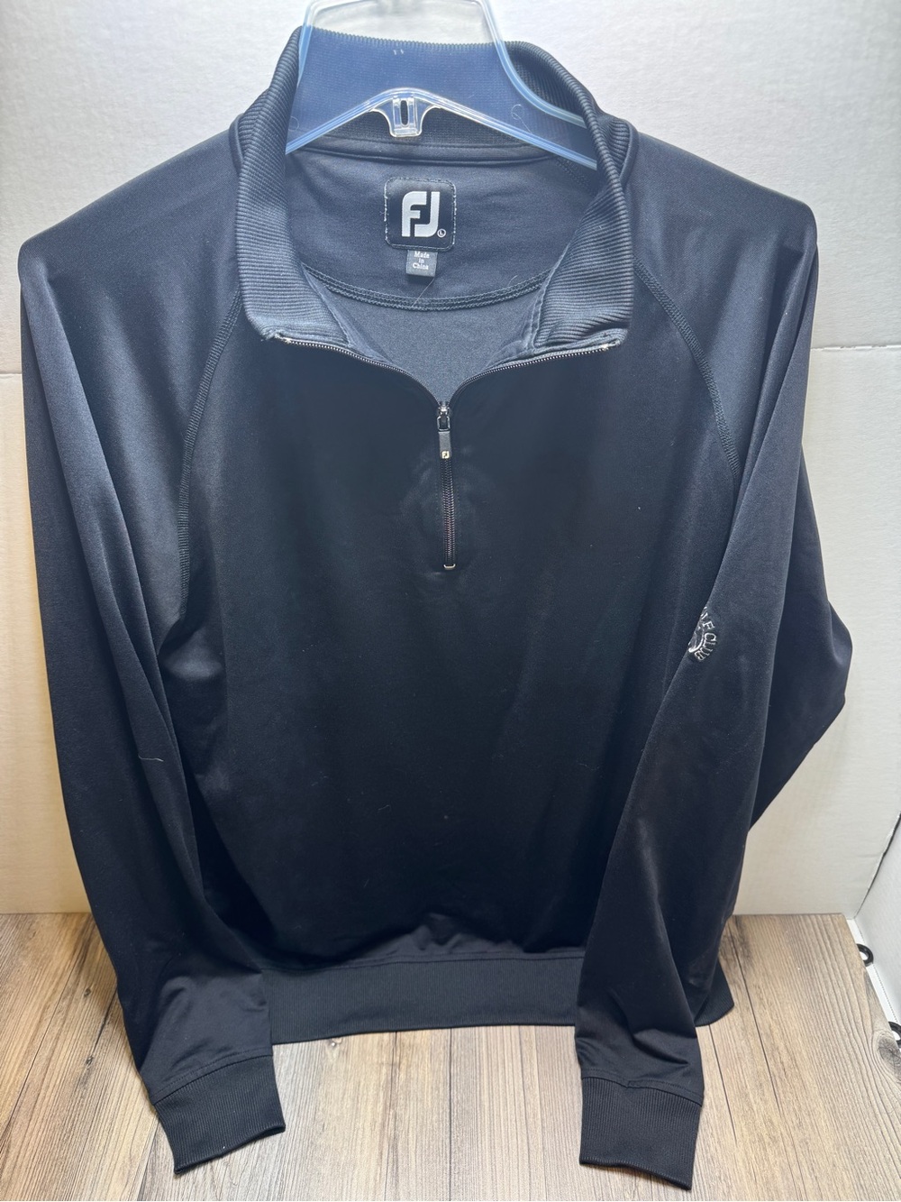 Footjoy FJ 1/4 Zip Golf Pullover Men’s Size Large Black Hiwan Golf Club